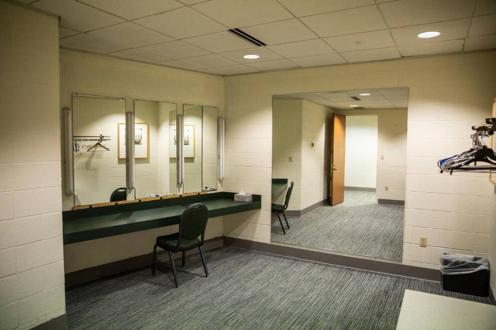 The Cook-DeWitt Center Green Room vanity.